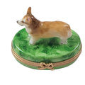 Corgi Limoges Box for Dog Lovers, a hand-painted Limoges porcelain gift