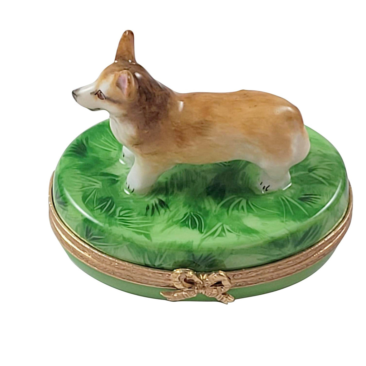 Corgi Limoges Box for Dog Lovers, a hand-painted Limoges porcelain gift