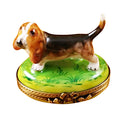 Bassett Hound Limoges Box for Dog Lovers, a hand-painted Limoges porcelain gift