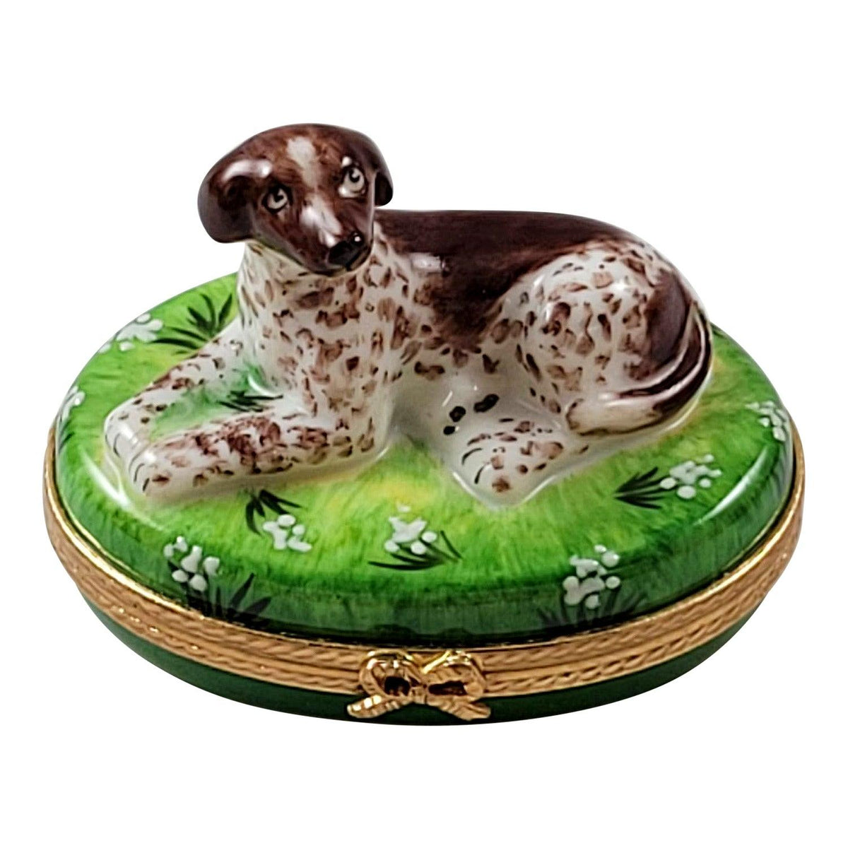German Short Haired Pointer Limoges Box, a hand-painted Limoges porcelain gift