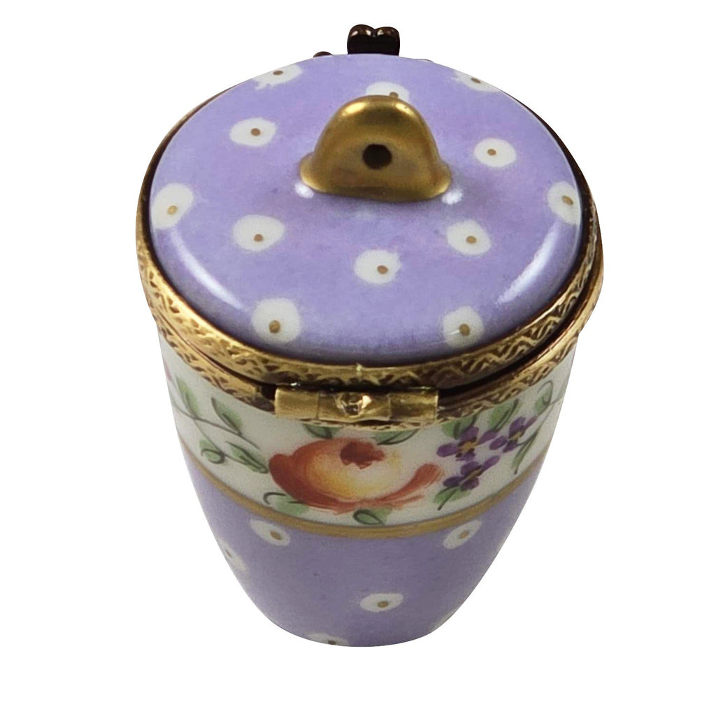 Light Purple Gold Dot Jar Low Lid, view 3