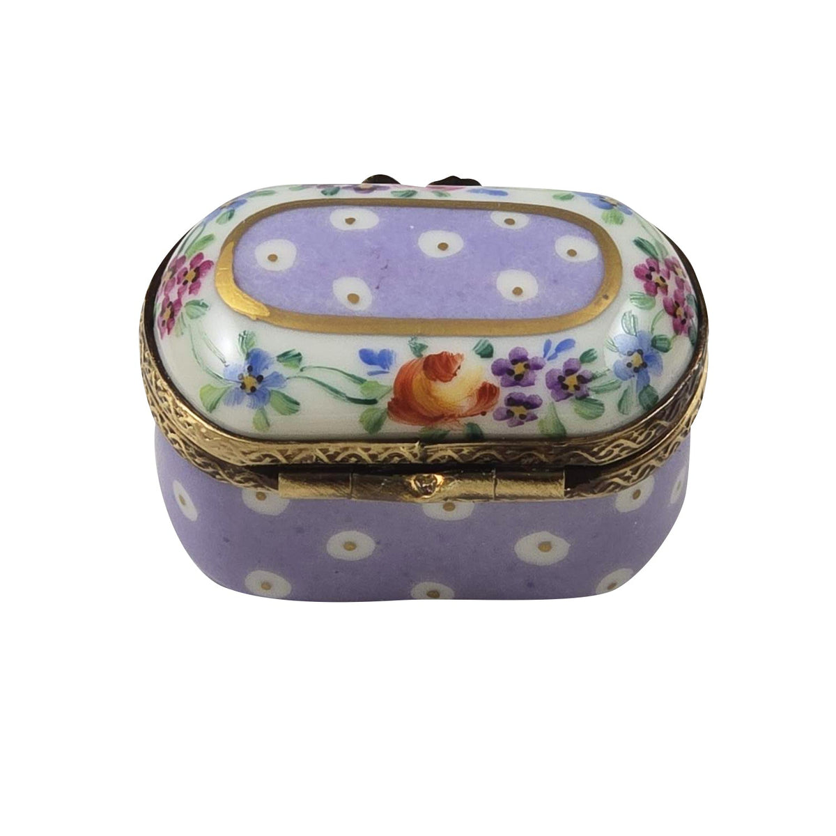 Light Purple Gold Dots Small Oval, view 3