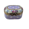 Light Purple Gold Dots Small Oval, a hand-painted Limoges porcelain gift