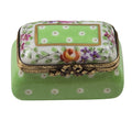 Light Green Gold Dots Small Rectangular, a hand-painted Limoges porcelain gift