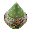 Light Green Gold Dots Conical, a hand-painted Limoges porcelain gift
