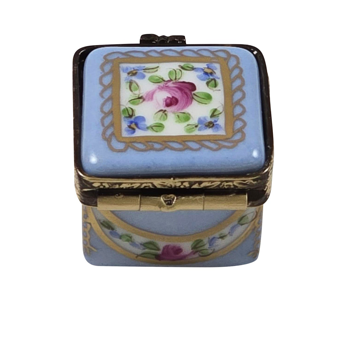 Light Blue Rose & Gold Small Square, view 3
