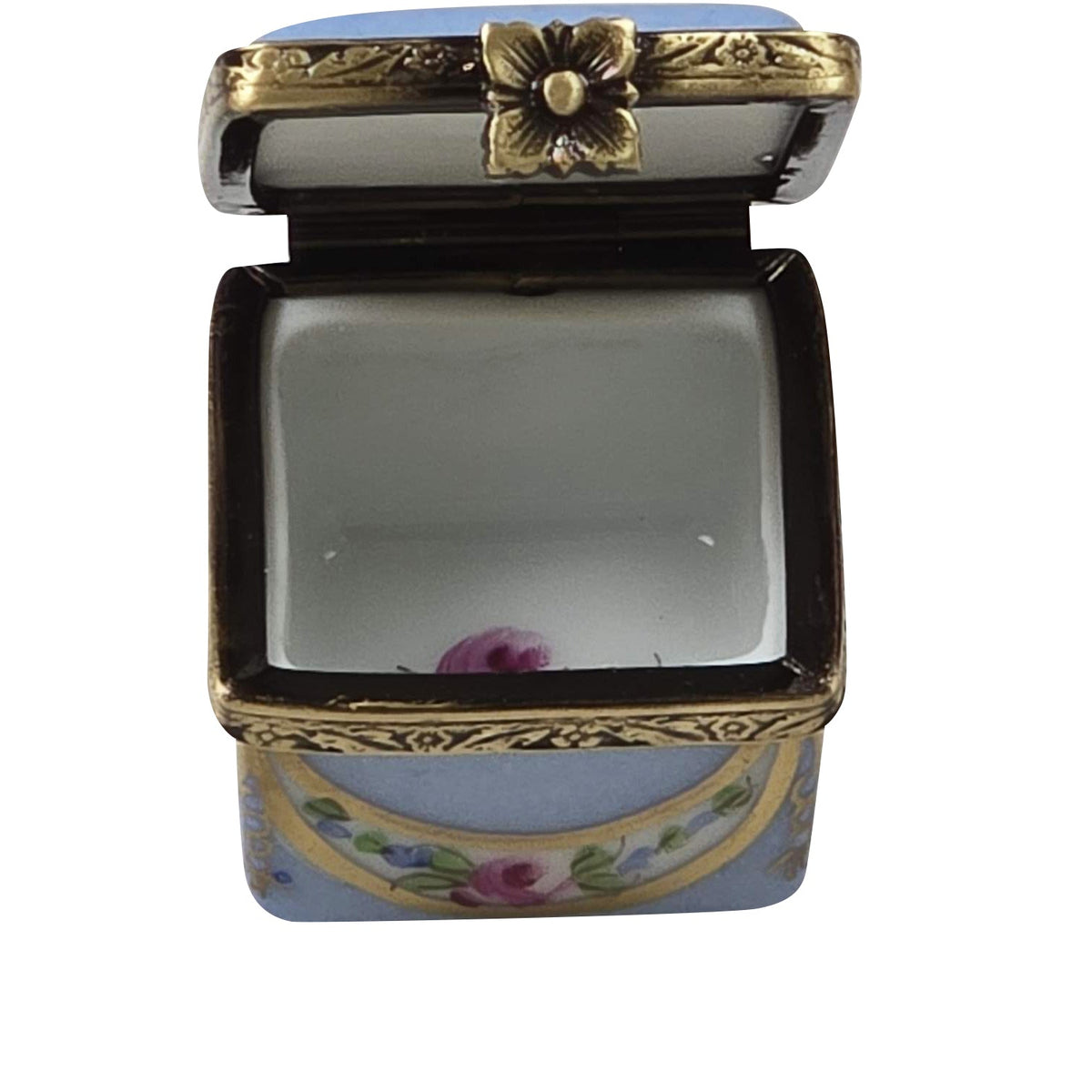 Light Blue Rose & Gold Small Square, view 2
