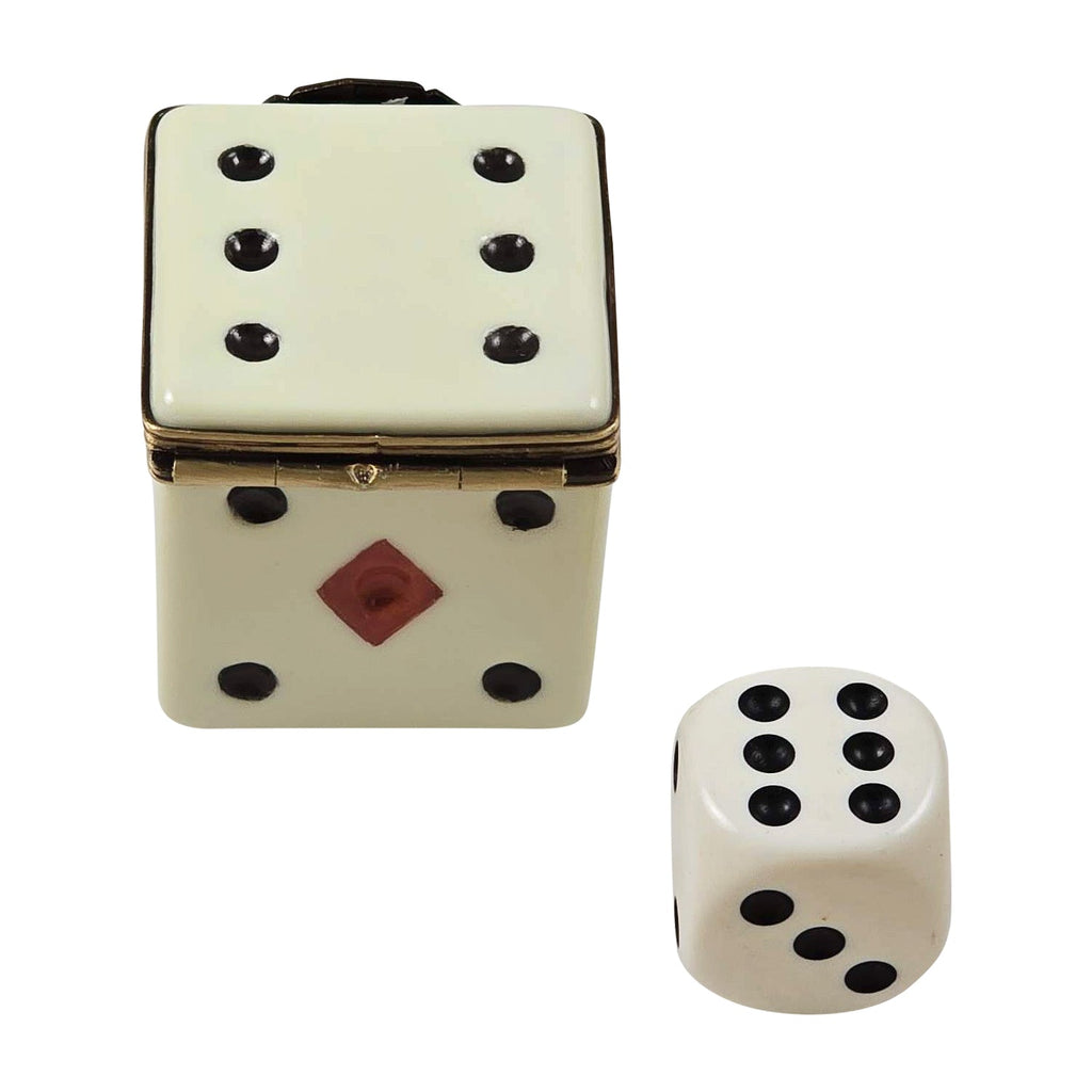 Limoges Dice Box with Removable Die Ace of Hrts, view 3