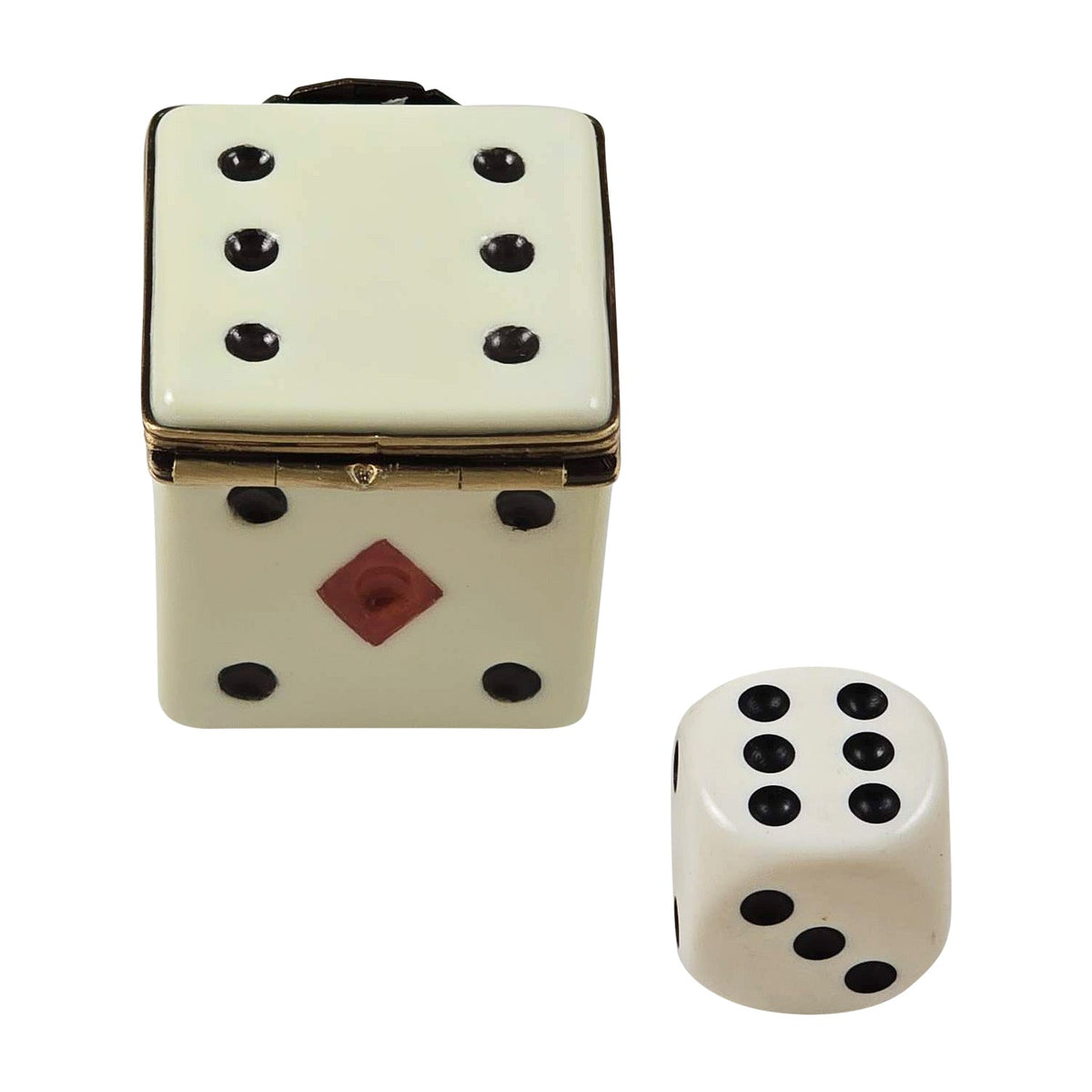 Limoges Dice Box with Removable Die Ace of Hrts, view 3
