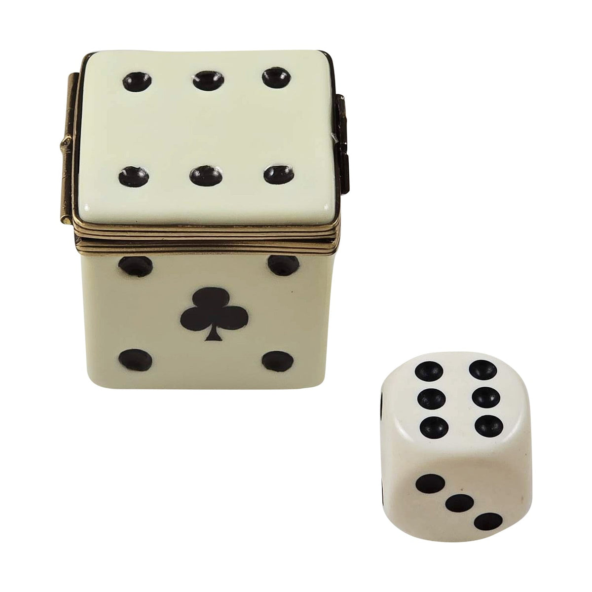 Limoges Dice Box with Removable Die Ace of Hrts, view 6