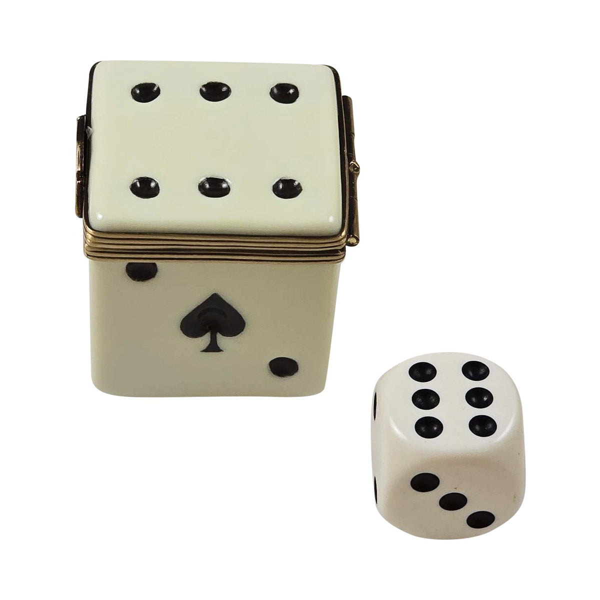 Limoges Dice Box with Removable Die Ace of Hrts, view 5