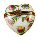 Heart with Tulips Limoges Box Gift, a hand-painted Limoges porcelain gift