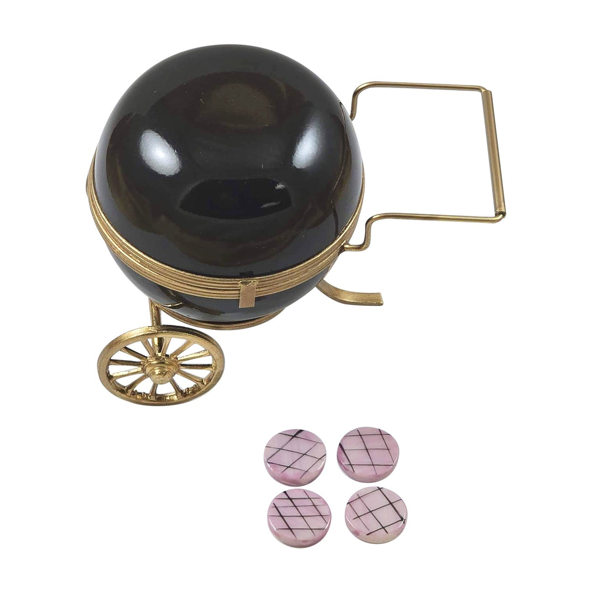 LimBoxes BarBQue Grill Miniature Porcelain Trinket Box, a hand-painted Limoges porcelain gift