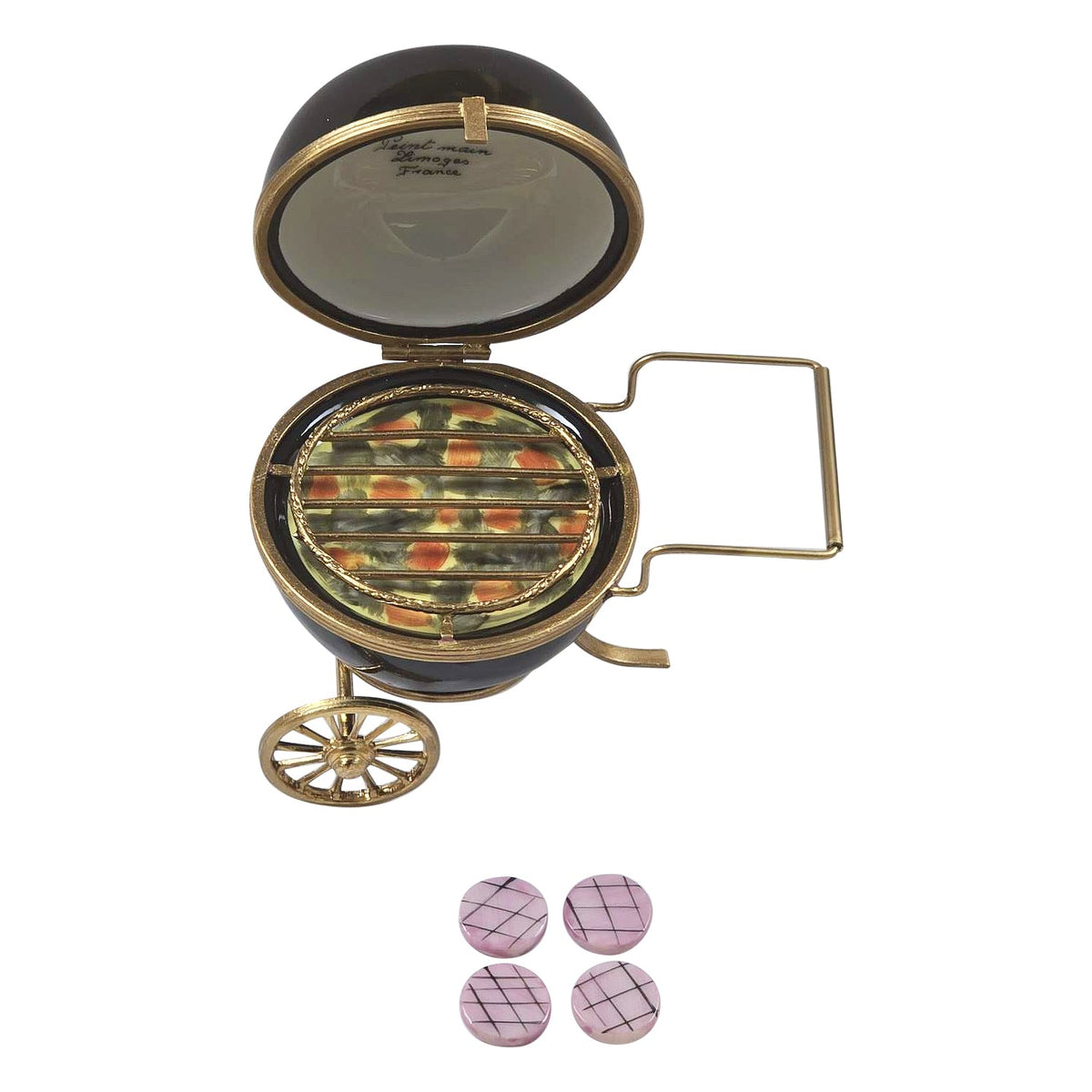 LimBoxes BarBQue Grill Miniature Porcelain Trinket Box, view 3