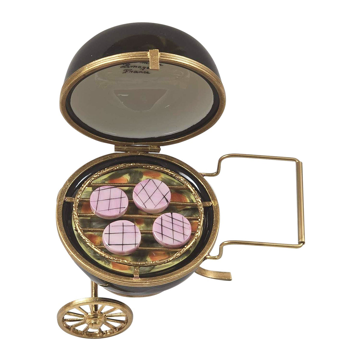 LimBoxes BarBQue Grill Miniature Porcelain Trinket Box, view 2