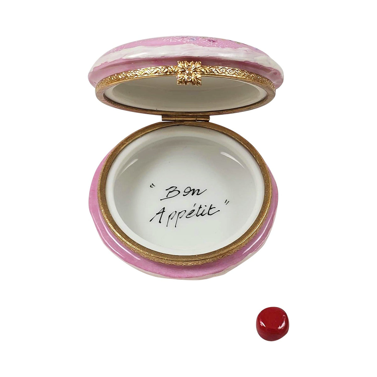 Pink Macaron with Sprinkles & Red Bow with Removable Red Macaron, view 2