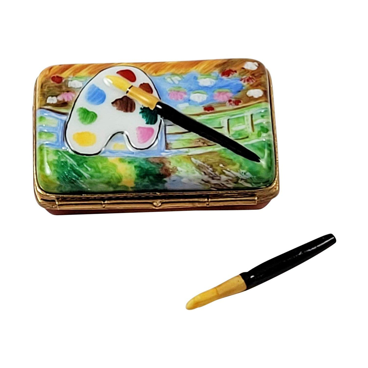 Painted Monet Japanese Footbridge Limoges Box Gift, view 3