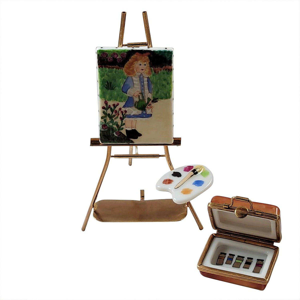 Easel Renoir A Girl w Watering Can Limoges Box Art, view 2