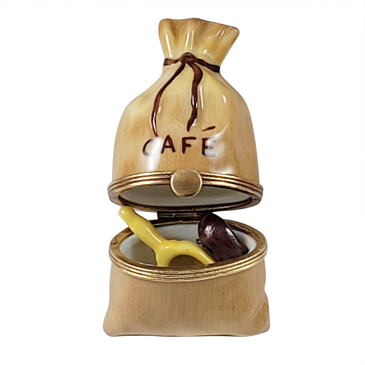 Coffee Sack w Scoop and Beans Limoges Box Gift for Collectors, view 2