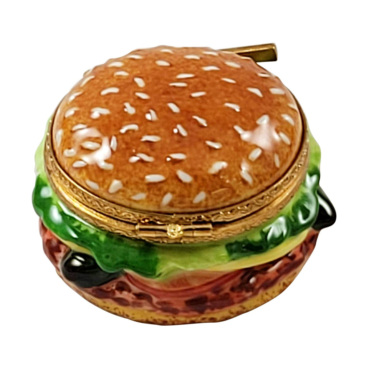 Hamburger Limoges Box Figurine for Food Lovers Gift, view 3