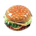 Hamburger Limoges Box Figurine for Food Lovers Gift, a hand-painted Limoges porcelain gift