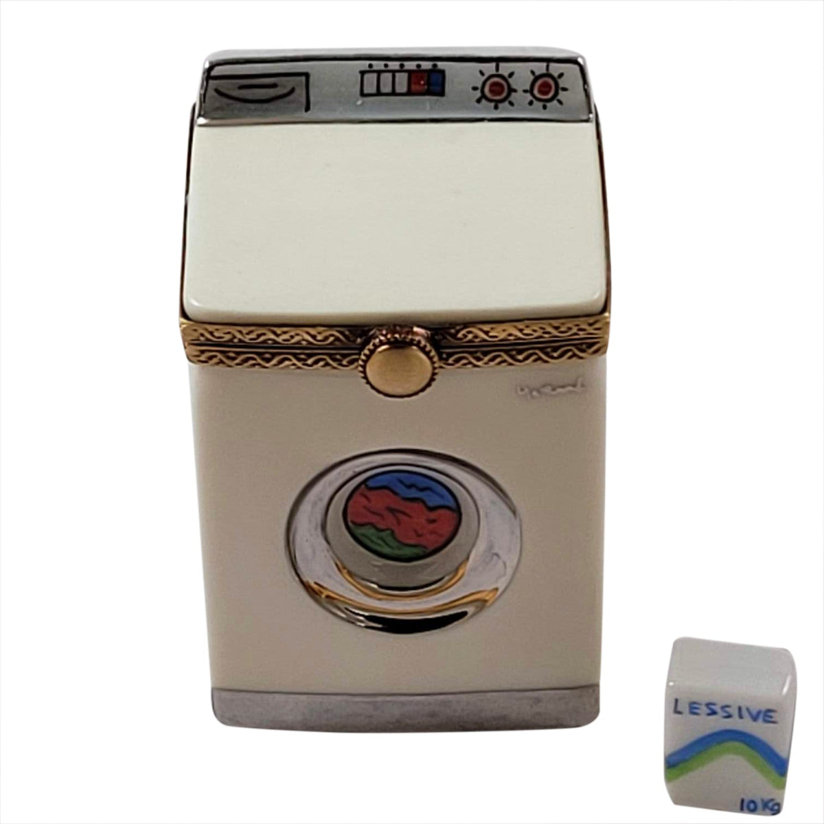 Washing Machine Detergent Limoges Box, a hand-painted Limoges porcelain gift