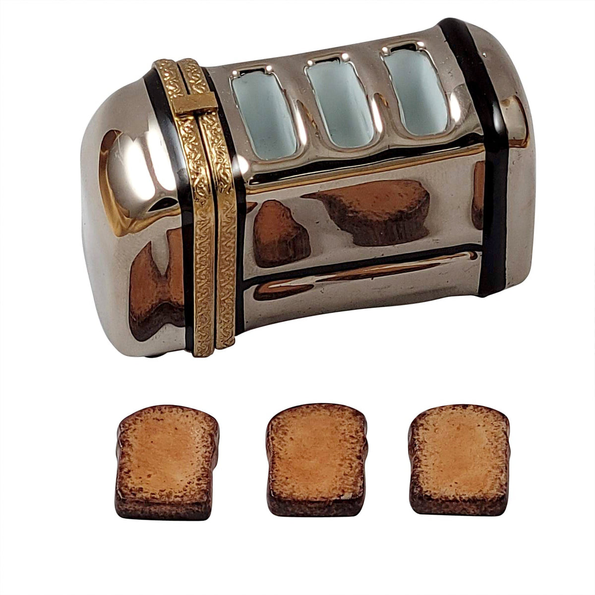 Toaster with 3 Slices of Removable Toast Limoges Box, view 2