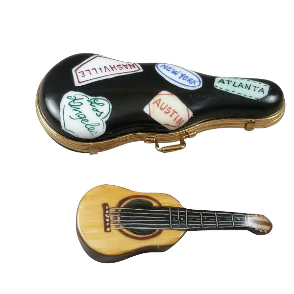 Acoustic Guitar by Rochard, an authentic French Limoges box from Limoges Boutique