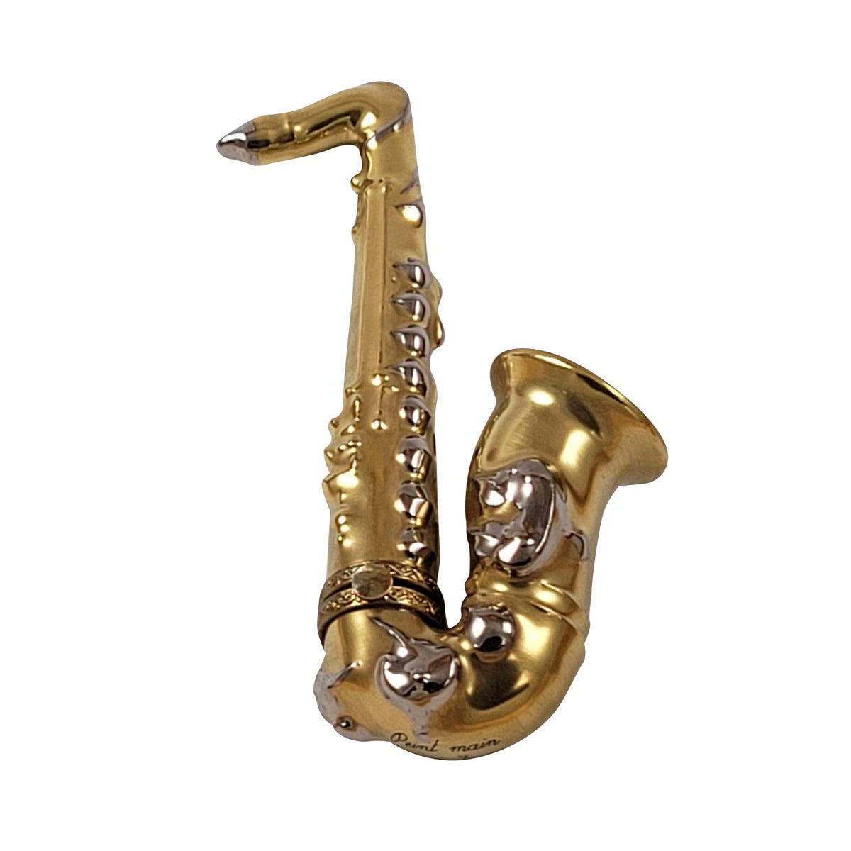 Saxophone Musical Instrument Limoges Box Music Lovers, a hand-painted Limoges porcelain gift