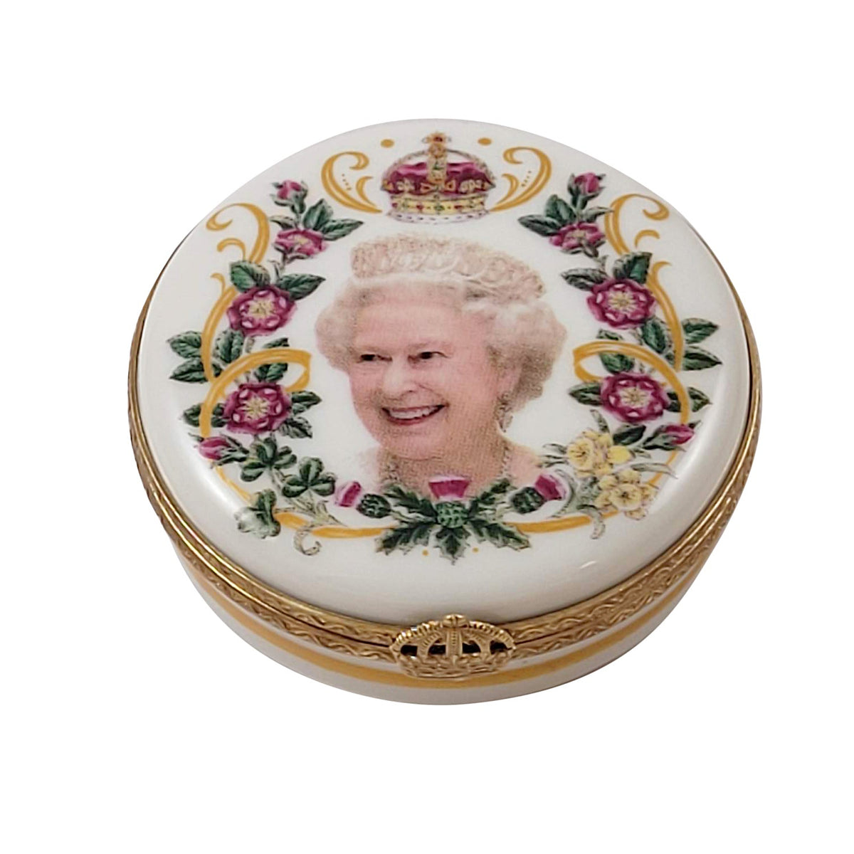 Queen Elizabeth United Kingdom England Limoges Box, a hand-painted Limoges porcelain gift