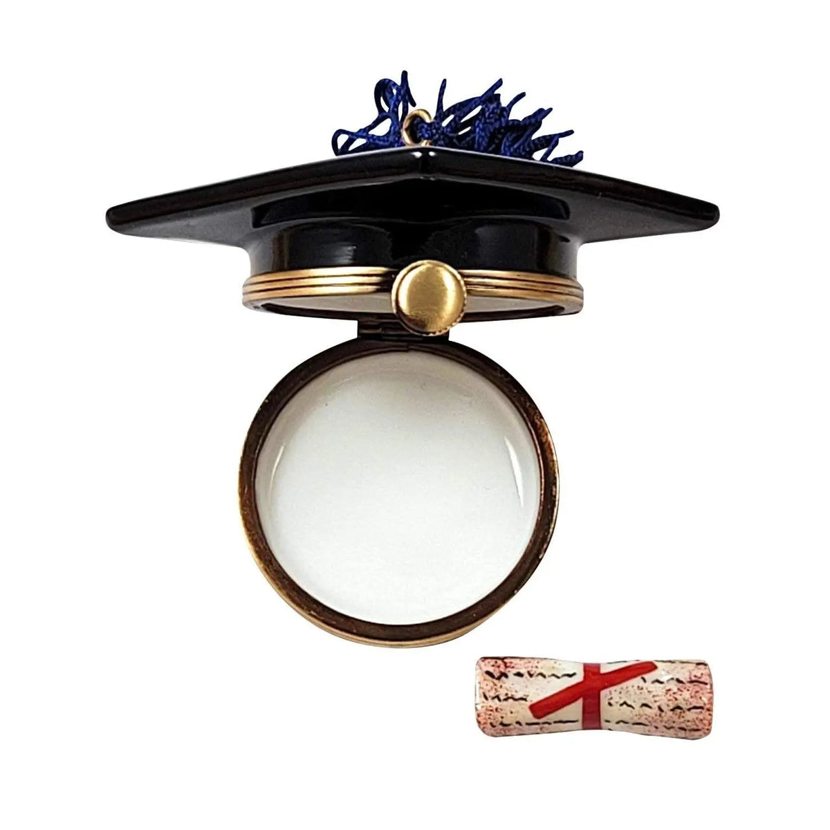 Black Graduation Cap w Diploma Limoges Box Keepsake, view 3