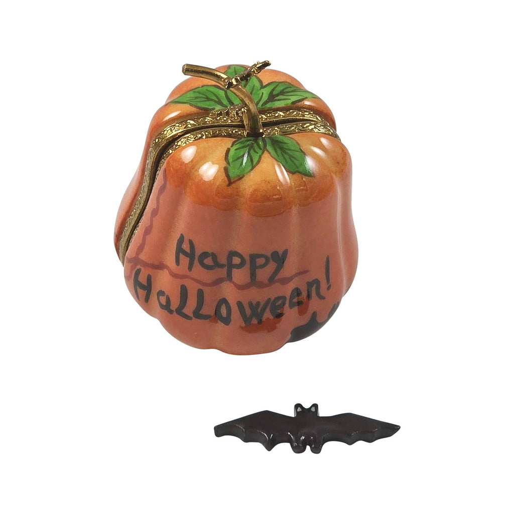 JackOLantern Pumpkin w Bat Trinket for Halloween Enthusiasts, view 3