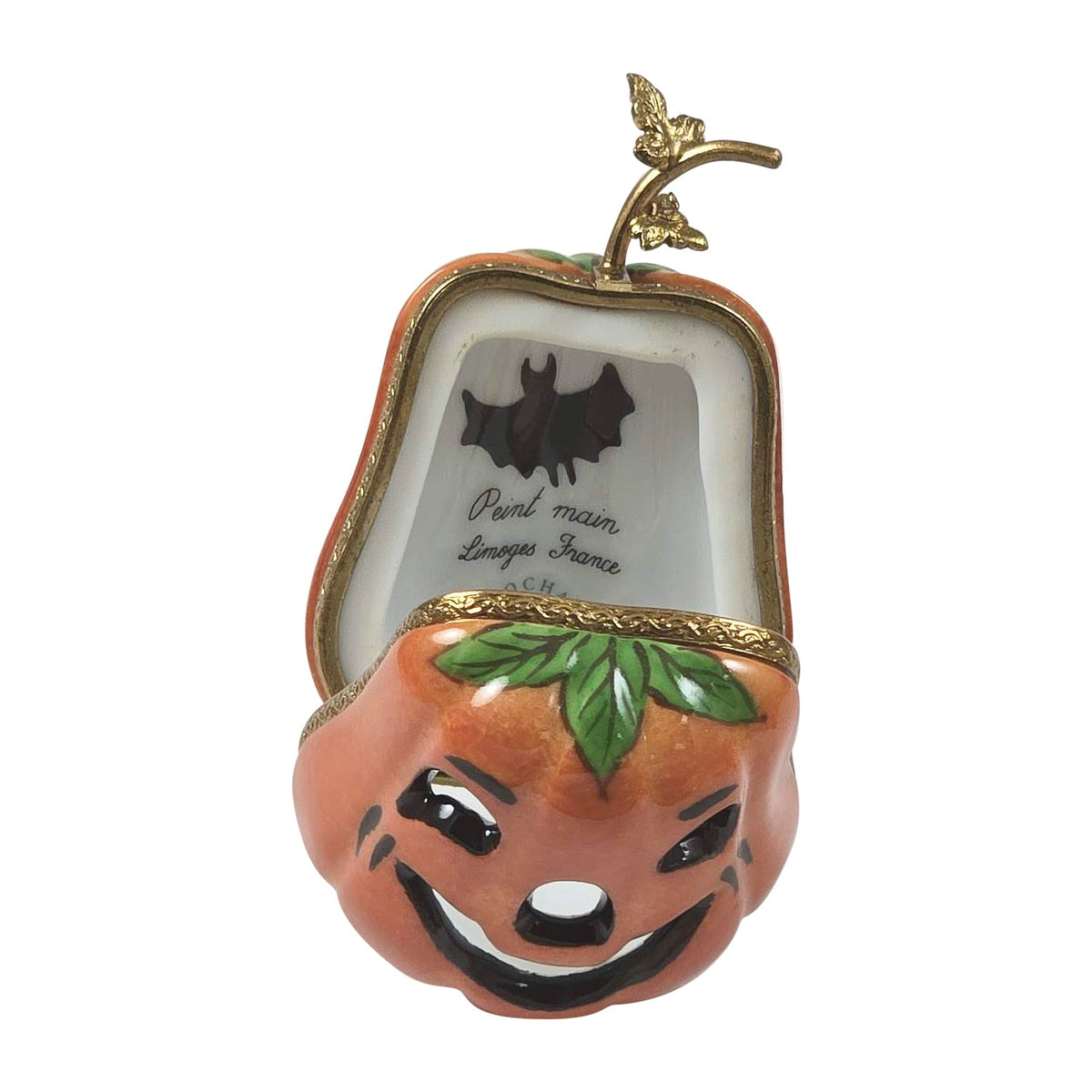 JackOLantern Pumpkin w Bat Trinket for Halloween Enthusiasts, view 8