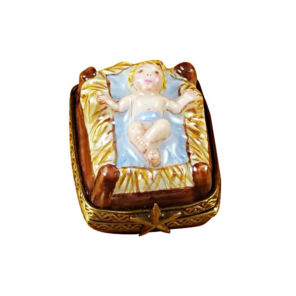 EightPiece Mini Hinged Nativity Porcelain Stable Limoges Box, view 2