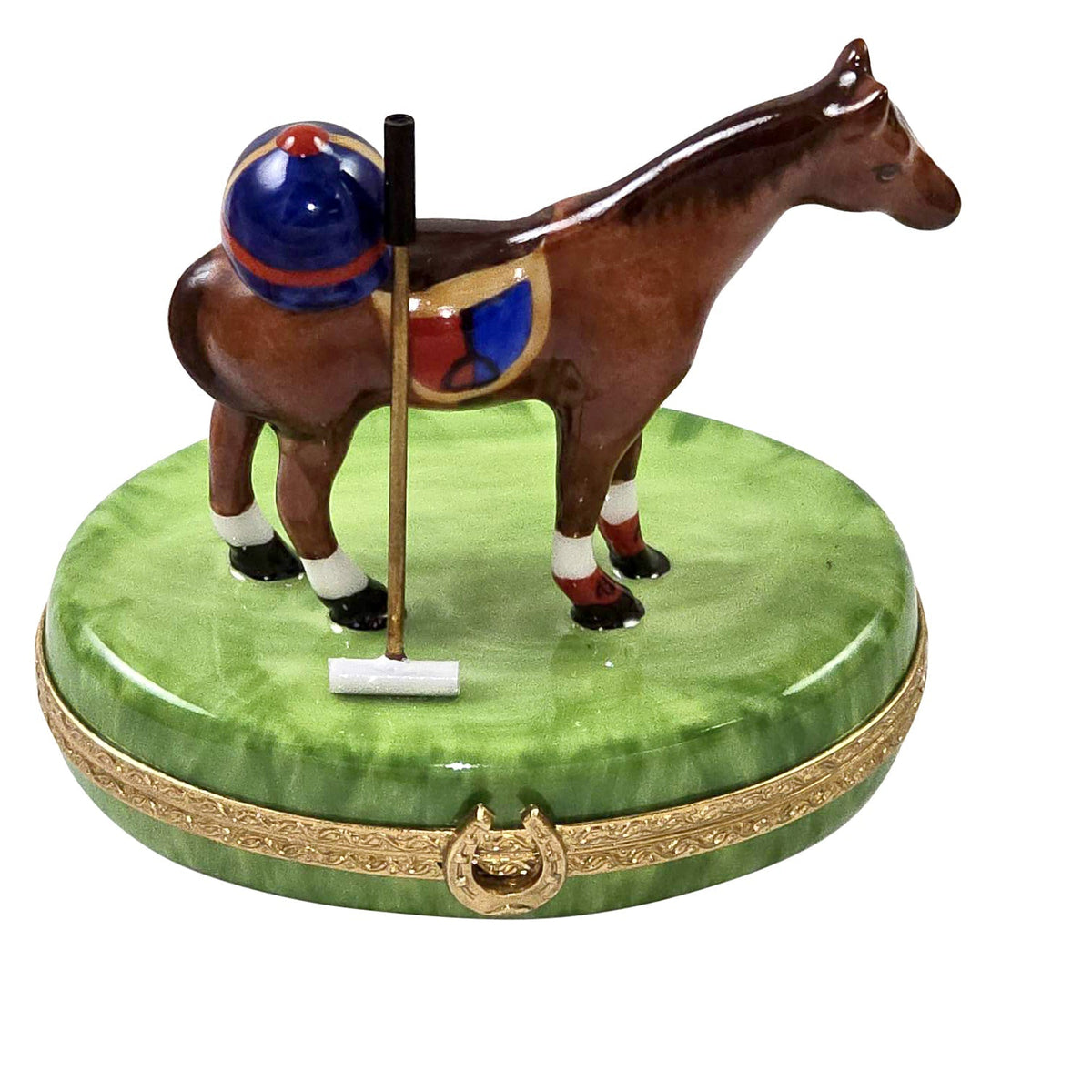 Polo Sport On Horse Limoges Box, a hand-painted Limoges porcelain gift