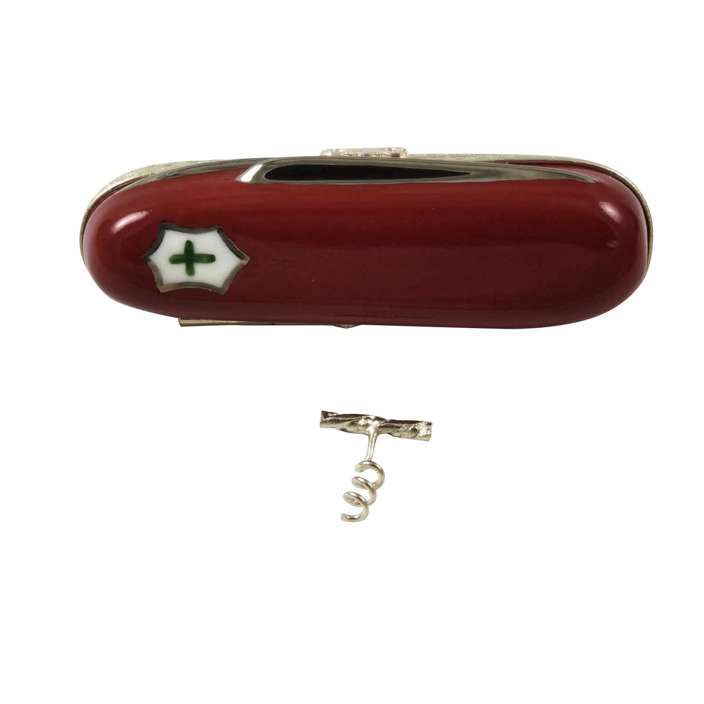 Army Knife with Brass Corkscrew Limoges Box, view 3