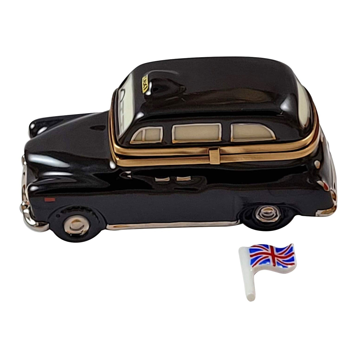 London Black Taxi Union Jack Limoges Box, view 4
