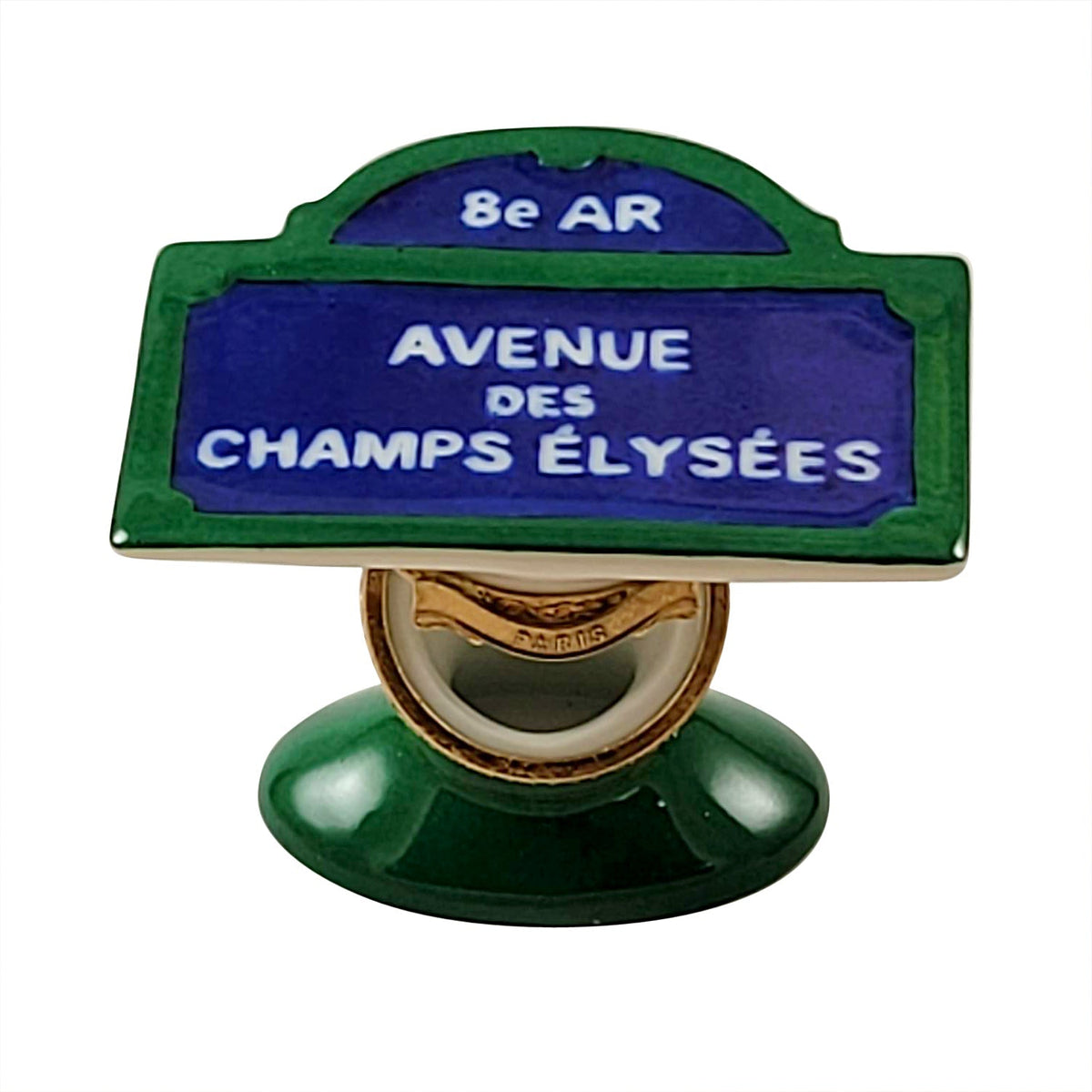 Champs Elysee Paris Street Sign Limoges Box, a hand-painted Limoges porcelain gift