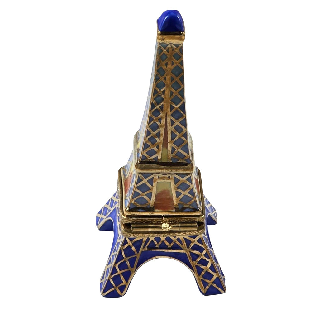 Blue Eiffel Tower Limoges Box for Parisian Collectors, a hand-painted Limoges porcelain gift