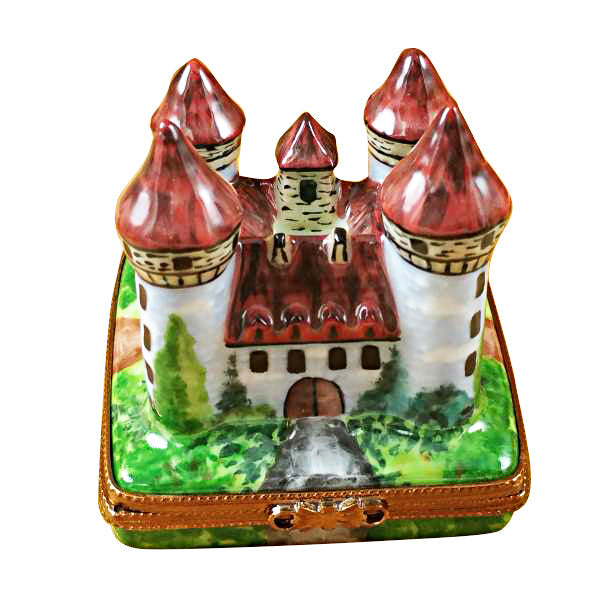 European Castle Limoges Box for Collectors, a hand-painted Limoges porcelain gift