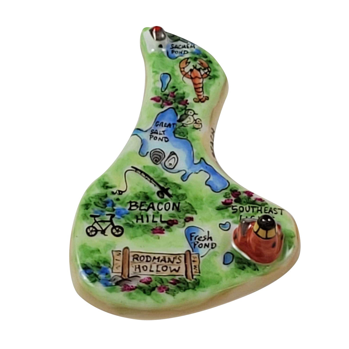 Block Island Limoges Box for Coastal Decor, a hand-painted Limoges porcelain gift
