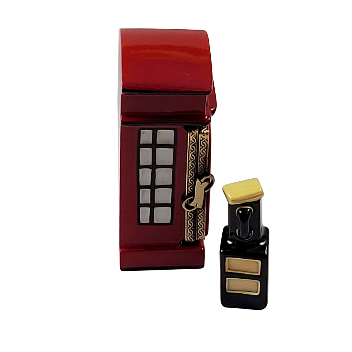 British Phone Booth Removable Phone Limoges Box Collectible, view 3
