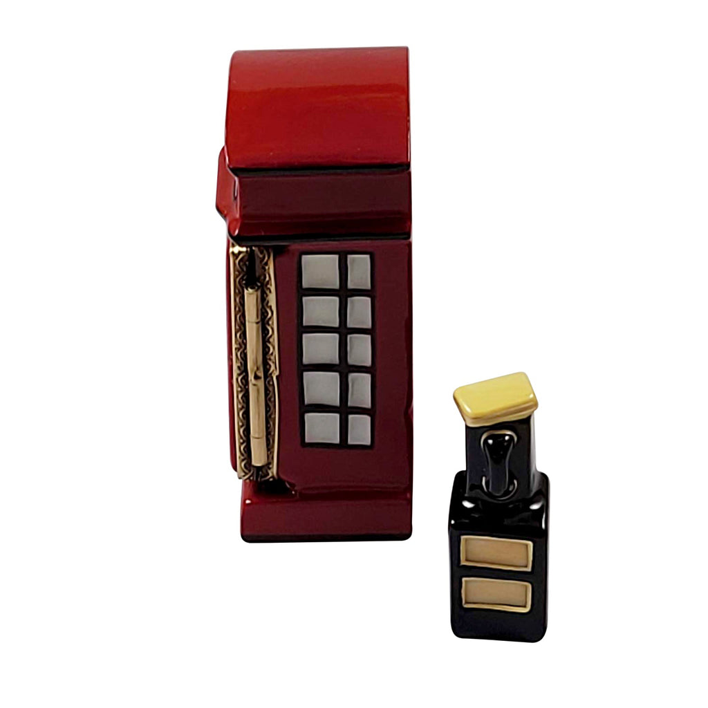 British Phone Booth Removable Phone Limoges Box Collectible, view 4