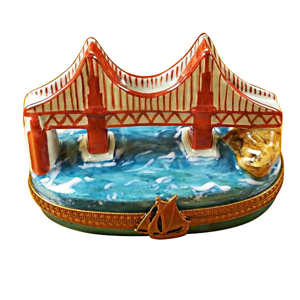 Golden Gate Bridge San Francisco Limoges Box, a hand-painted Limoges porcelain gift