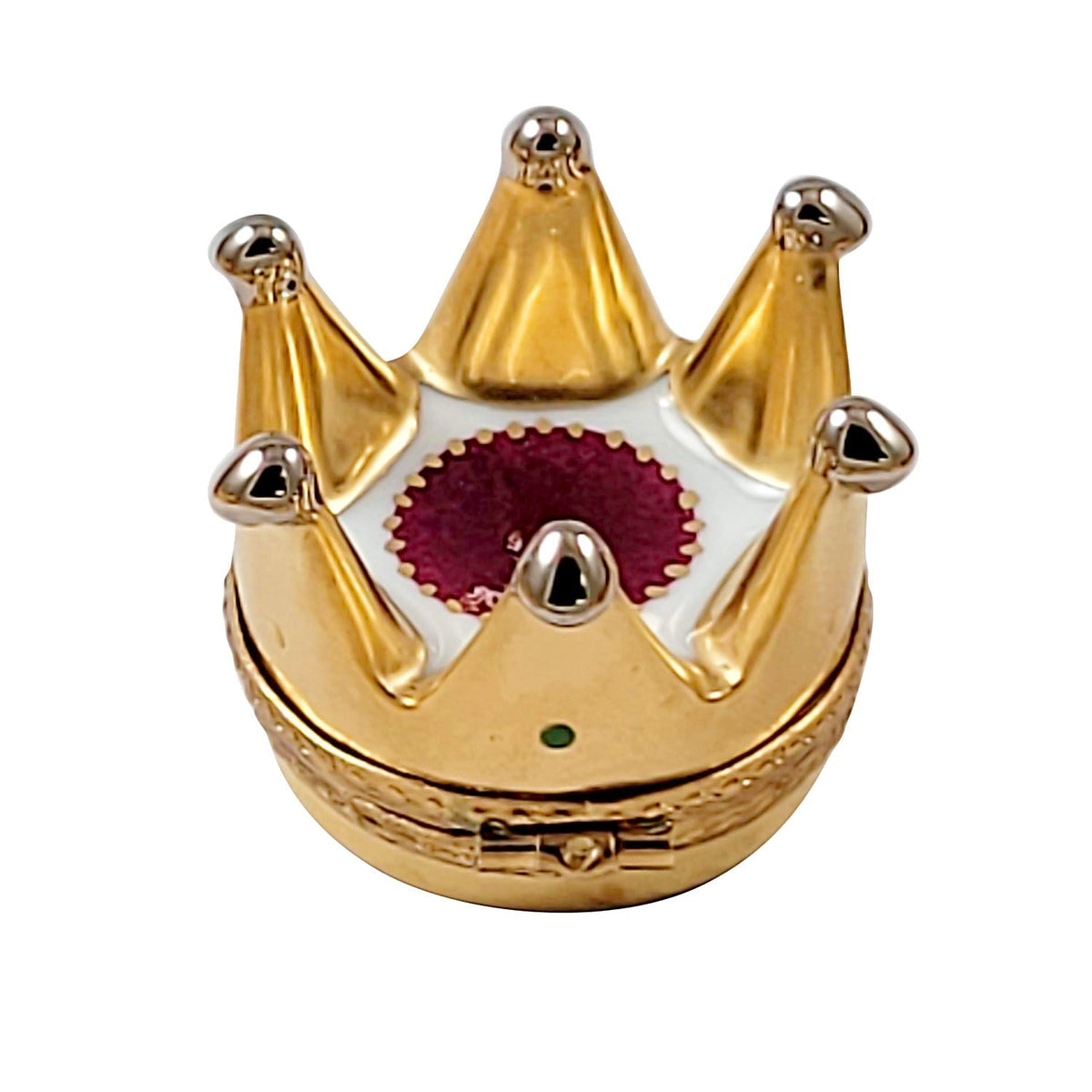 Small Crown Limoges Box for Royal Decor, a hand-painted Limoges porcelain gift