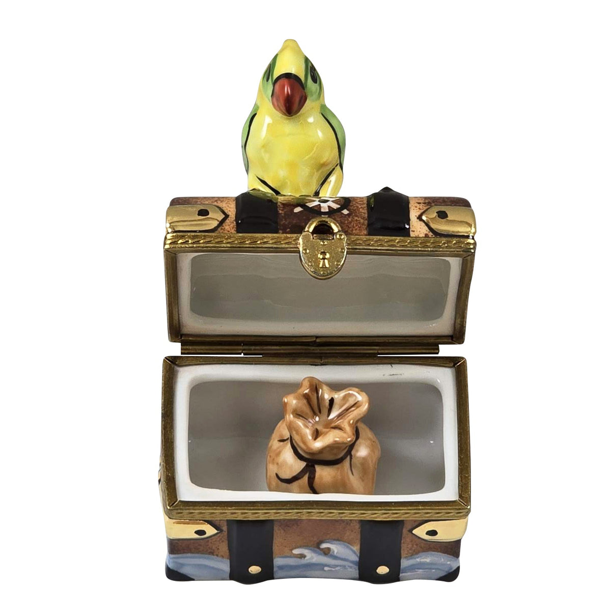 Treasure Chest with Parrot Limoges Box, view 2