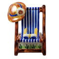 Adirondack Beach Chair w/ Hat & Sunglasses Limoges Box, a hand-painted Limoges porcelain gift