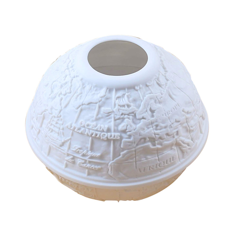 Map Votive Light Lithosphere Limoges Porcelain, a hand-painted Limoges porcelain gift