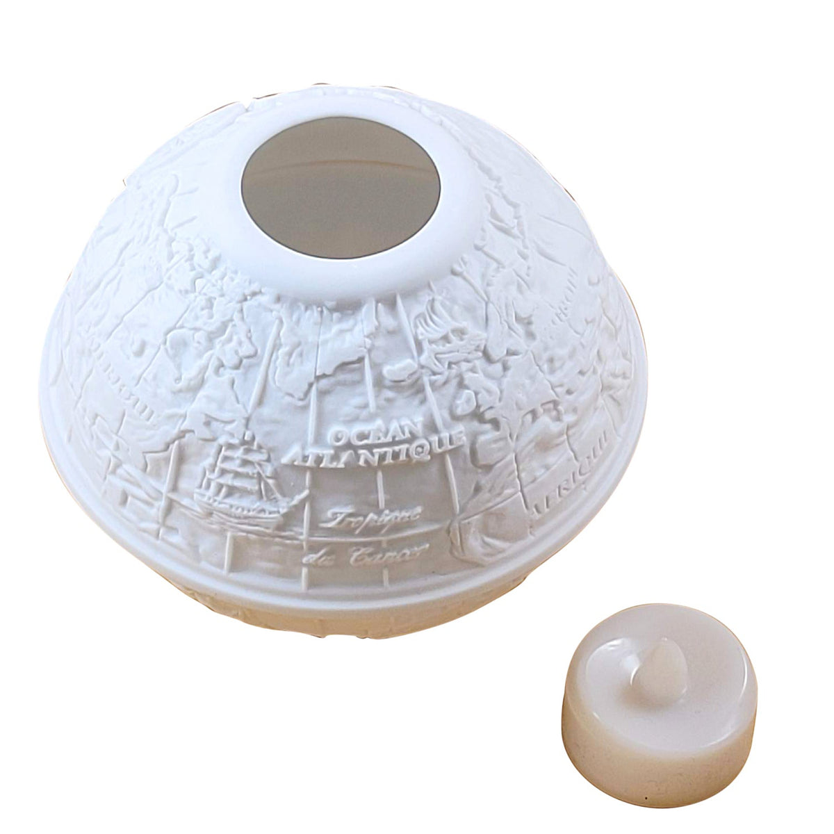 Map Votive Light Lithosphere Limoges Porcelain, view 3