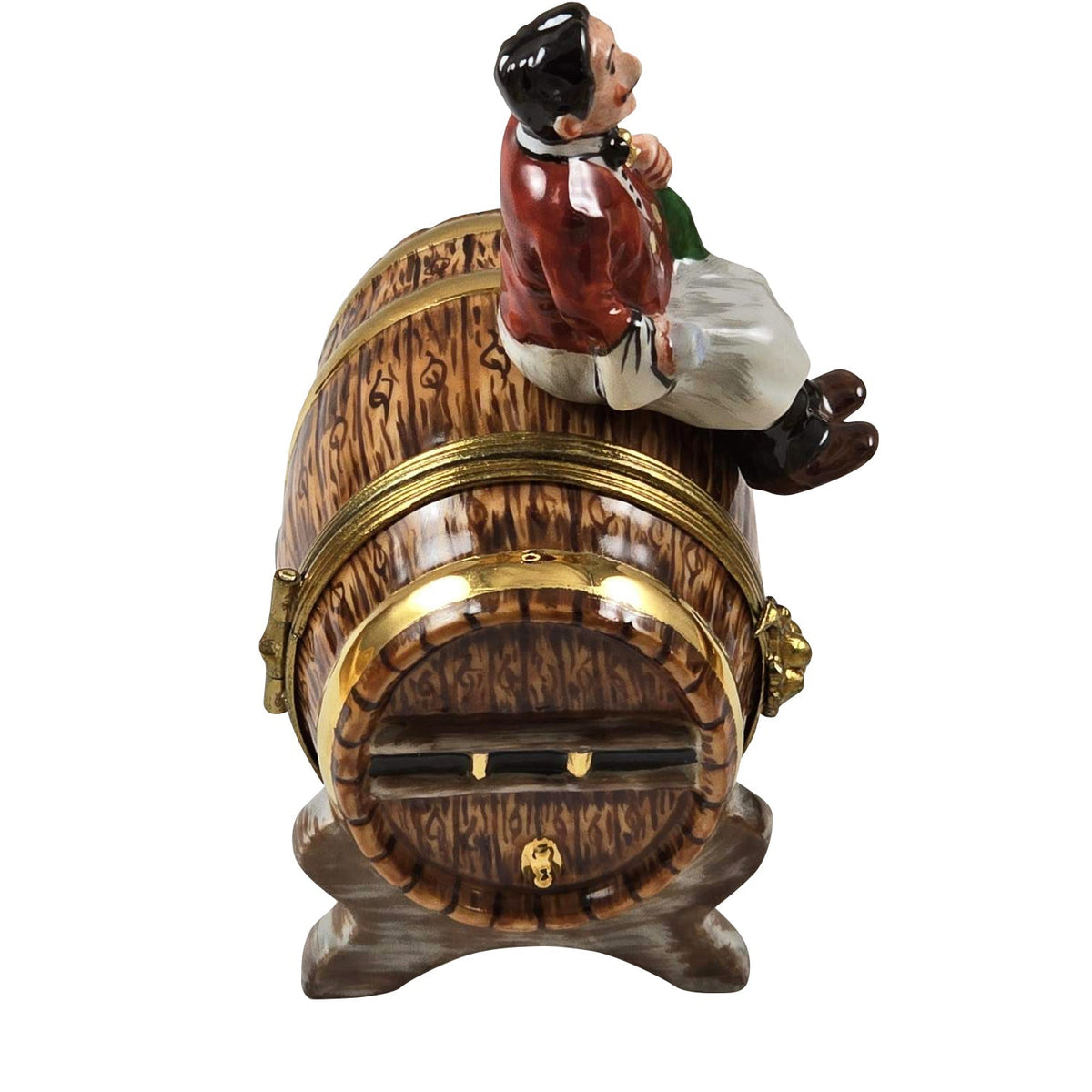 Sommelier Waiter on Wine Barrel Rochard Limoges Box, view 5